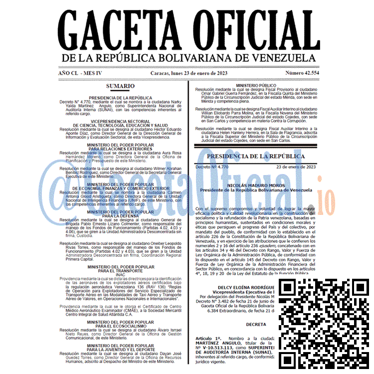Gaceta Oficial, Gaceta 42554, Gaceta #42554, Gaceta Oficial Venezuela #42554