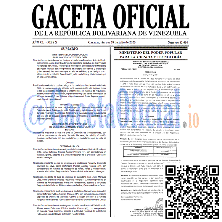 Gaceta Oficial, Gaceta 42680, Gaceta 42680 HD, Gaceta #42680, Gaceta Oficial Venezuela #42680