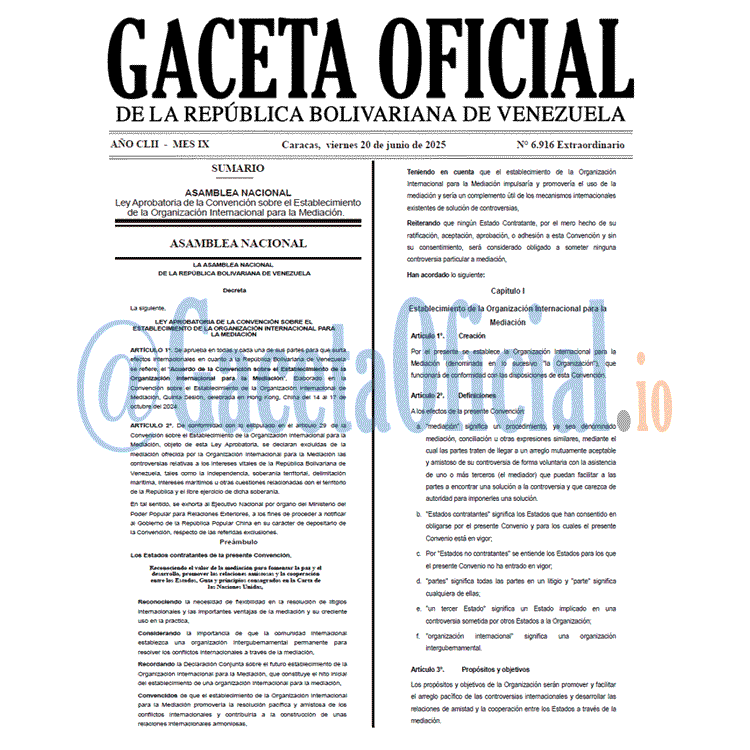 Venezuela Gaceta Oficial 6916 del 20 junio 2025 Gaceta Oficial, Gaceta 6916, Gaceta 6916 HD, Gaceta #6916, Gaceta Oficial Venezuela #6916